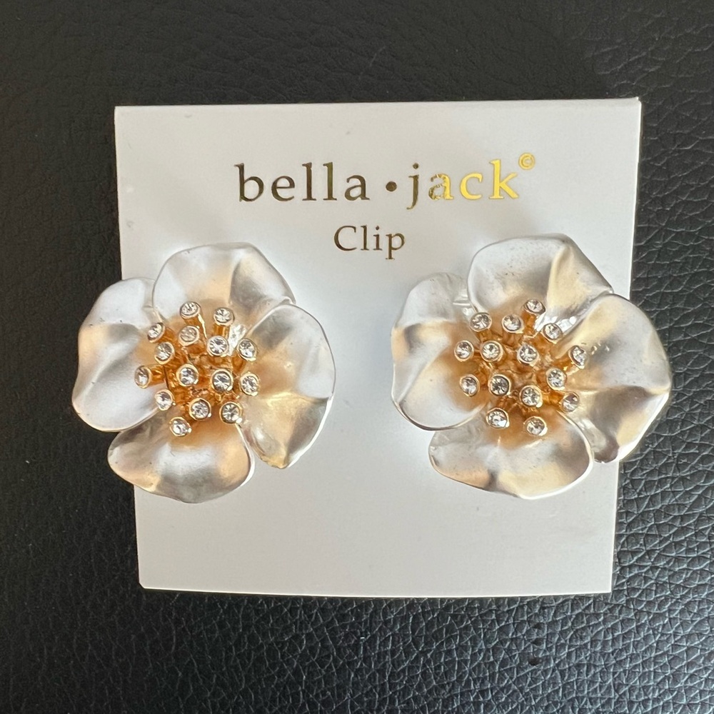 Bella Jack Flower Clip-On Earrings